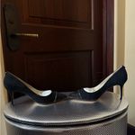 Karen Millen Black Suede Heels with Glitter Toe Cap Size 39~Size 8 NWT Brand New Photo 3