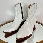 Free People New Frontier Western Bootie in White Leather Size EU 39.5 US 9.5 Photo 4