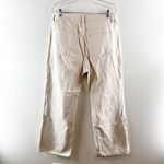 H&M High Rise Cotton Button Fly Straight Leg Jeans Cream Bone 14 Photo 5