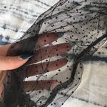 SheIn Black Polka Dot Mesh Sleeve Bodysuit Photo 3