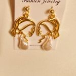 Girl with a Pearl Earring Inspired Gold Drop Earrings | Real Pearl‎ Artistic Photo 2