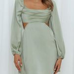 Hello Molly NWT  DONE WITH YOU SATIN DRESS GREEN Photo 1