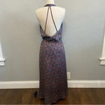 Avec Les Filles  Floral Print Sleeveless Wrap Dress Size Medium Navy Combo‎ Midi Photo 4