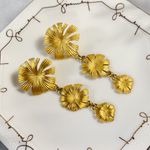 Givenchy Vintage Floral Sunburst Dangling Post-Back Earrings Photo 0