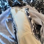 Allihop Anthropologie One Piece Swimsuit Black White Floral Skirted Size small Photo 8