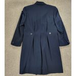 FIRST Dress Coat Womens 16 Navy Double Breasted Vented Trench Career Evening Blue Size 14 Photo 1