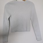 Open Edit  Light Gray/Blue Ribbed Sweater Sz M Photo 5