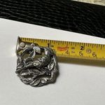 Signed Birds & Blooms 1999 Pewter Silver Tone Brooch Pin Cardinal Bird Photo 4