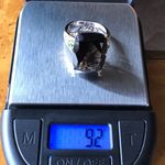 Genuine Smoky Quartz Chrome Diopside Sterling Silver Cocktail Ring Size 8 Brown Photo 1