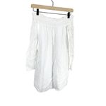 EXPRESS White Off The Shoulder Casual Shift Dress Sz XS Cotton Long Sleeve Photo 4