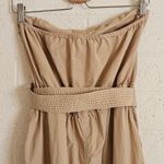 Halston Heritage HALSTON Bari Jumpsuit Tan Cargo Pockets Size 8‎ Photo 11