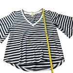 Nordstrom & Layered Navy & White Striped V Neck Tee Shirt XS Preppy Summer Style Photo 6
