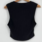Free People  Beach Sleeveless Square Neck Black Cropped Tank Size Small NWT! Photo 4
