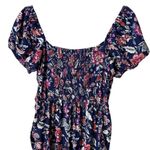 Band of the Free Navy Floral Puff Sleeve Jumpsuit Women's S Wide Leg Blue Photo 7