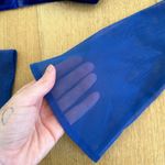 Miss Circle Brucie Royal Blue Velvet Mesh Long Sleeve Crop Top Size XS Photo 5