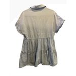ZARA  Tiered Mini Dress Blue XS Short Sleeve Collared Button Down Tunic Top‎ Photo 6