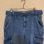 Sws Denin high rise jogger sz XL cargo medium wash high waisted streetwear comfy Blue Photo 1