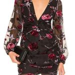 Majorelle  Ava Deep V Dress in Black Floral Sz S‎ Revolve Photo 0