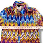 BCBGMAXAZRIA ‎ Women's Large Long Sleeve Stretch Button Up Top Shirt Multicolored Photo 7