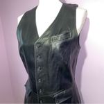 Ralph Lauren Vintage Leather Midi Dress Women Size 8 Black Quiet Luxury Mob Wife Photo 1