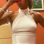 High Neck Crop Top White Photo 2