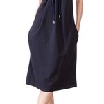 Carven NEW Cinched Cord Navy Dress Blue Size L Photo 0