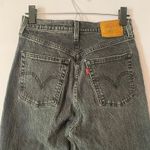 Levi's Ribcage Straight Ankle Jeans Gray Black Premium Button Fly Women 28 x 29 Photo 9