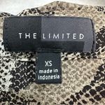 The Limited  Snakeskin Print Button-Up Long Sleeve Blouse Womens XS Brown Photo 1