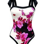 NWT AD Floral Pattern 2 Piece Swimsuits Rose Red Size M Photo 0