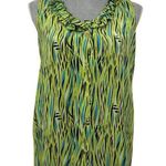 Lilly Pulitzer Lily Pulitzer 100% Silk Vibrant Green Fish Print Sleeveless Blouse Size 6 Photo 0