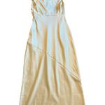 Billy J Frida Maxi Dress Yellow Satin Creamy Buttery Gown Size 14 Women's NWT Photo 8