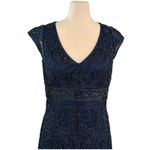 Sue Wong NOCTURNE Beaded Navy Blue Sleeveless Bodycon Dress Size 12 Y2K Photo 5