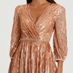 Mac Duggal  5509 SEQUINED WRAP OVER 3/4 SLEEVE GOWN Photo 2