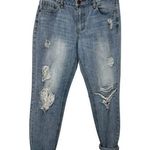 Life in Progress  Light Rinse Distressed High-Waist Lace Patch Jeans Women's 26 Photo 0