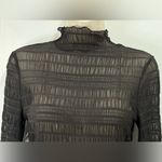 Find Me Now Second Skin Ross Mesh Top Long Sleeve Mock Neck Small Gray Edgy Chic Photo 4