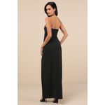 Lulus  Malia Black Ruched Strapless Maxi Dress Bridesmaid Wedding Formal Size M Photo 1
