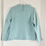 Talbots Micro Fleece Funnel Neck Top Blue Womens Size Mp Button Back Pullover Photo 2