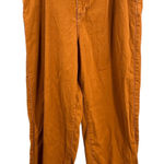 Urban Outfitters Orange Cotton Pants Womens 34 Crop Relaxed Fit Mid Rise Casual Photo 0