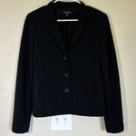 Eileen Fisher Crinkle Textured Blazer Jacket Size S Black Lining Stretch Photo 0
