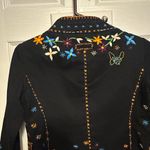 Moschino  Black Blazer with Colorful Floral Embroidery Photo 5