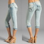 Rock Revival Anett Capri Embroidered Light Washed Flap Pocket Jeans Size 24 Photo 2