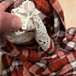 Krazy Kat Womens  long sleeve button Down plaid lace flannel Photo 1