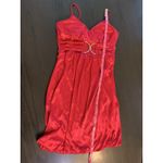 Taboo Y2K 90s  Mini Party Bodycon Red‎ Dress Small Bling Rhinestones Bubble Hem Photo 12