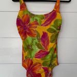 Longitude Women’s 12 Orange Floral One Piece Photo 0