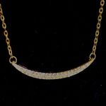 Source Unknown Sophisticated Stunning Rhinestone Accented Curved Gold Tone Link Chain Necklace Photo 1