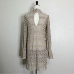 Free People  Simone Crochet Lace Neutral Combo Bell Sleeves Dress, Sz Small Photo 8