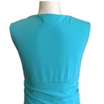 Lands' End Blue Turquoise Sleeveless Twist Front Stretch Summer Dress Small Photo 5