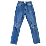 Princess Polly EUC  Hayden‎ Knee Rip Straight Leg High Rise Mid Wash Denim Size 2 Photo 1