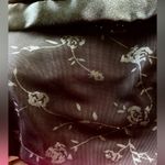 Vintage 90s Black Empire Waist Maxi Dress Velvet w Sheer Glitter Floral Skirt 26 Photo 7