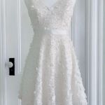 David's Bridal David’s Bridal 3D Floral V Neck Dress Photo 0